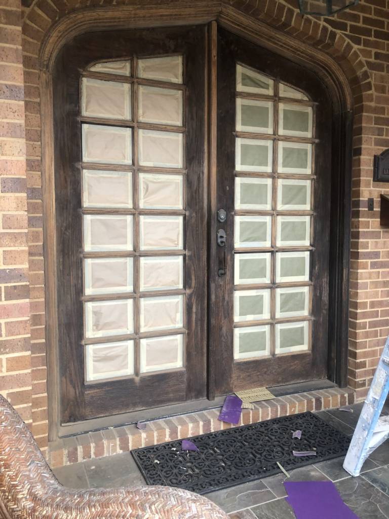 Front double door before refinishing